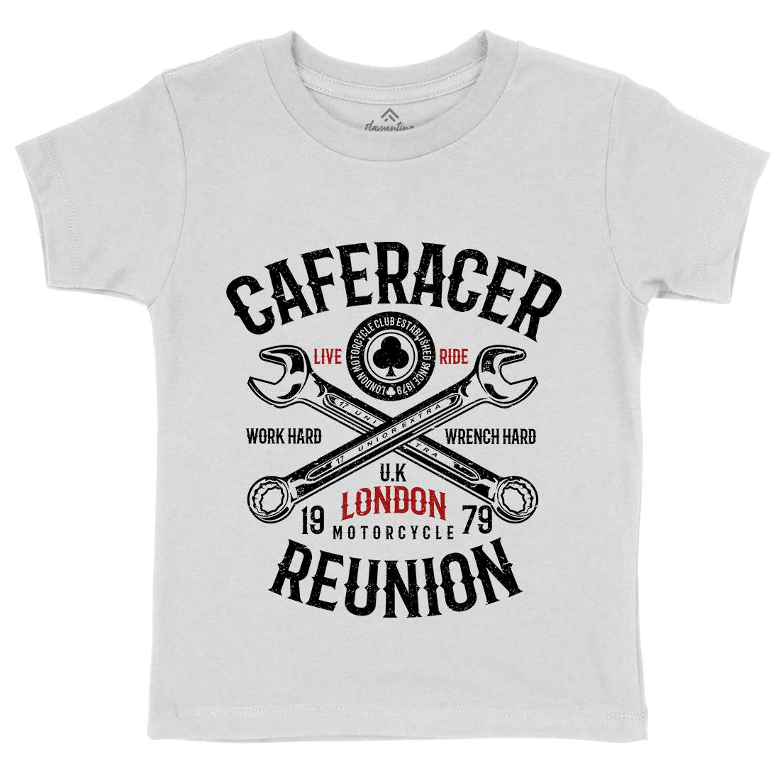 Caferacer Reunion Kids Organic Crew Neck T-Shirt Motorcycles A025
