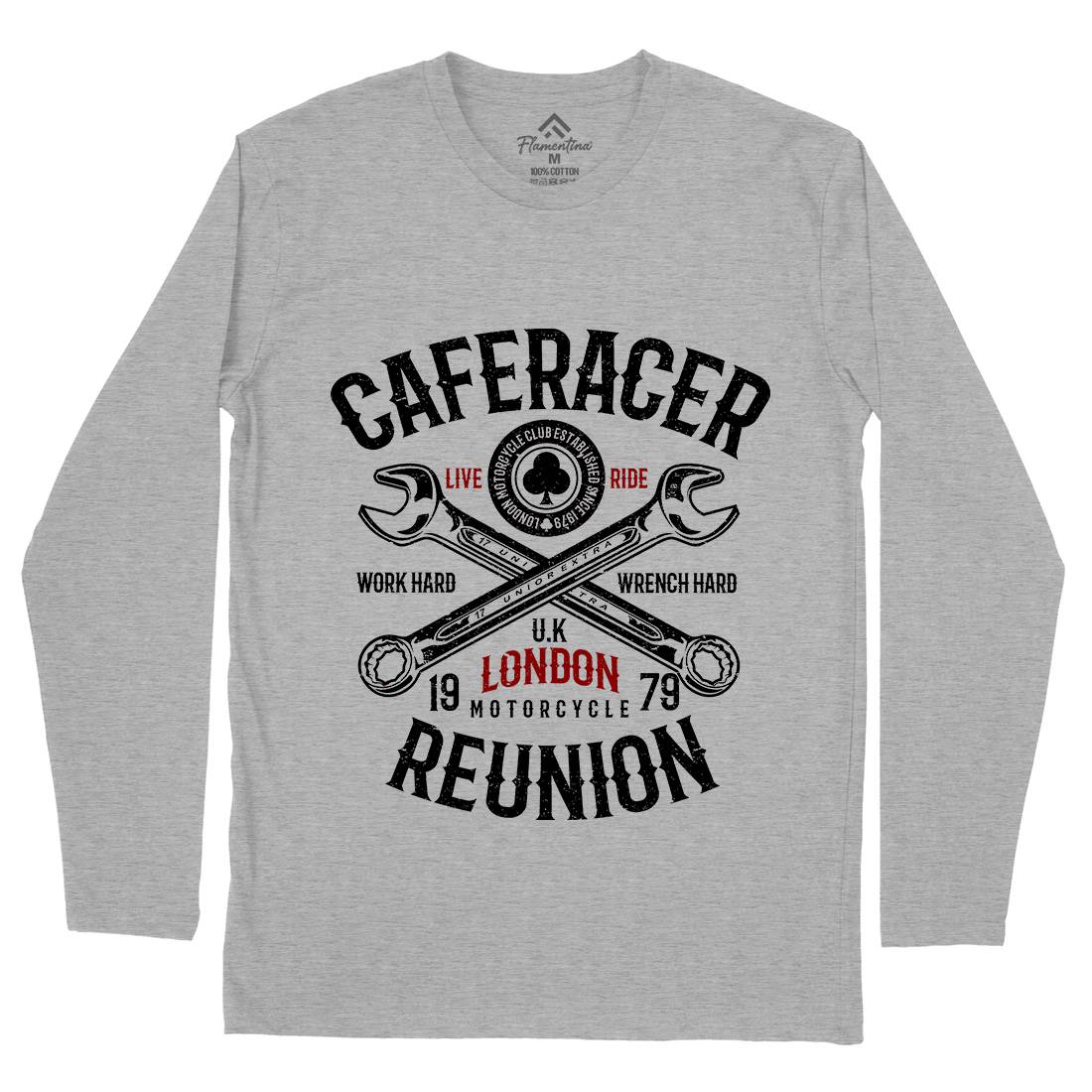 Caferacer Reunion Mens Long Sleeve T-Shirt Motorcycles A025