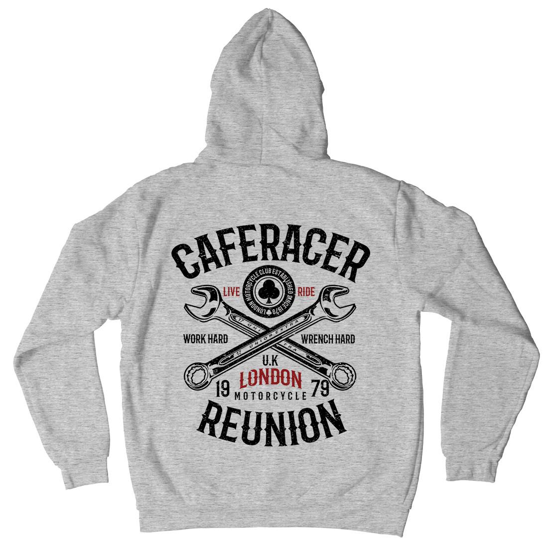 Caferacer Reunion Mens Hoodie With Pocket Motorcycles A025
