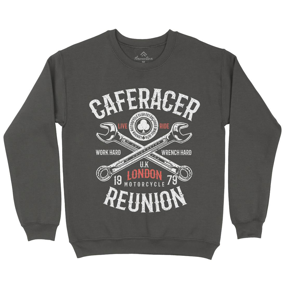Caferacer Reunion Mens Crew Neck Sweatshirt Motorcycles A025