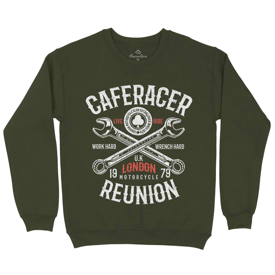 Caferacer Reunion Mens Crew Neck Sweatshirt Motorcycles A025