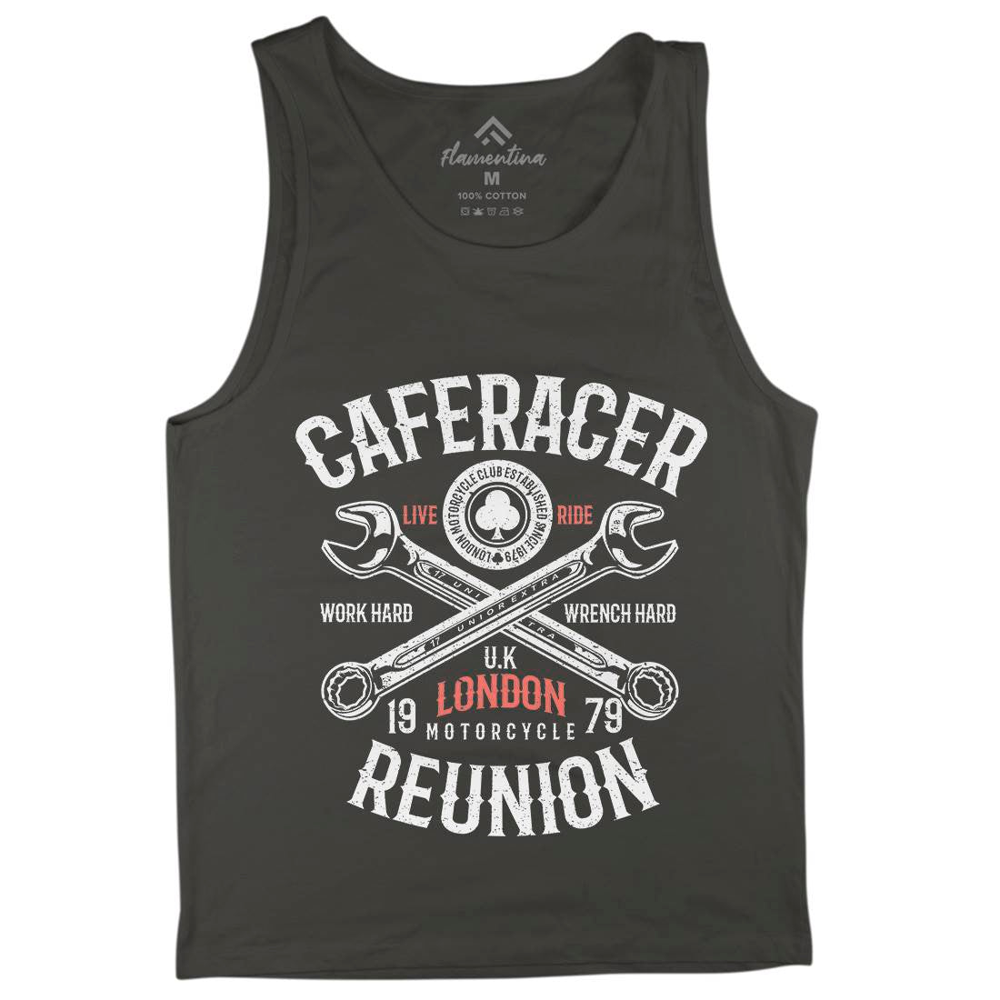 Caferacer Reunion Mens Tank Top Vest Motorcycles A025