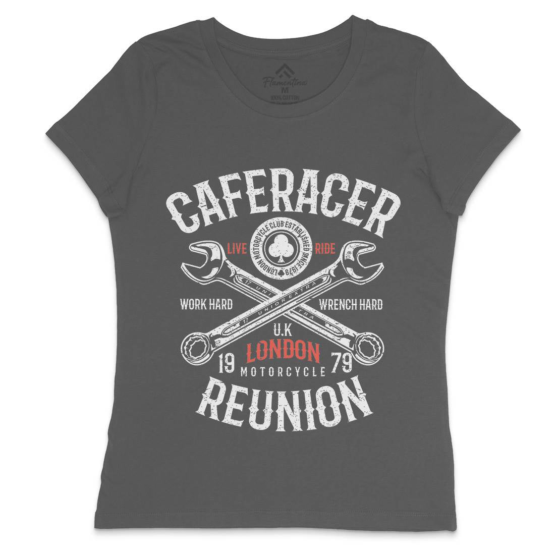 Caferacer Reunion Womens Crew Neck T-Shirt Motorcycles A025