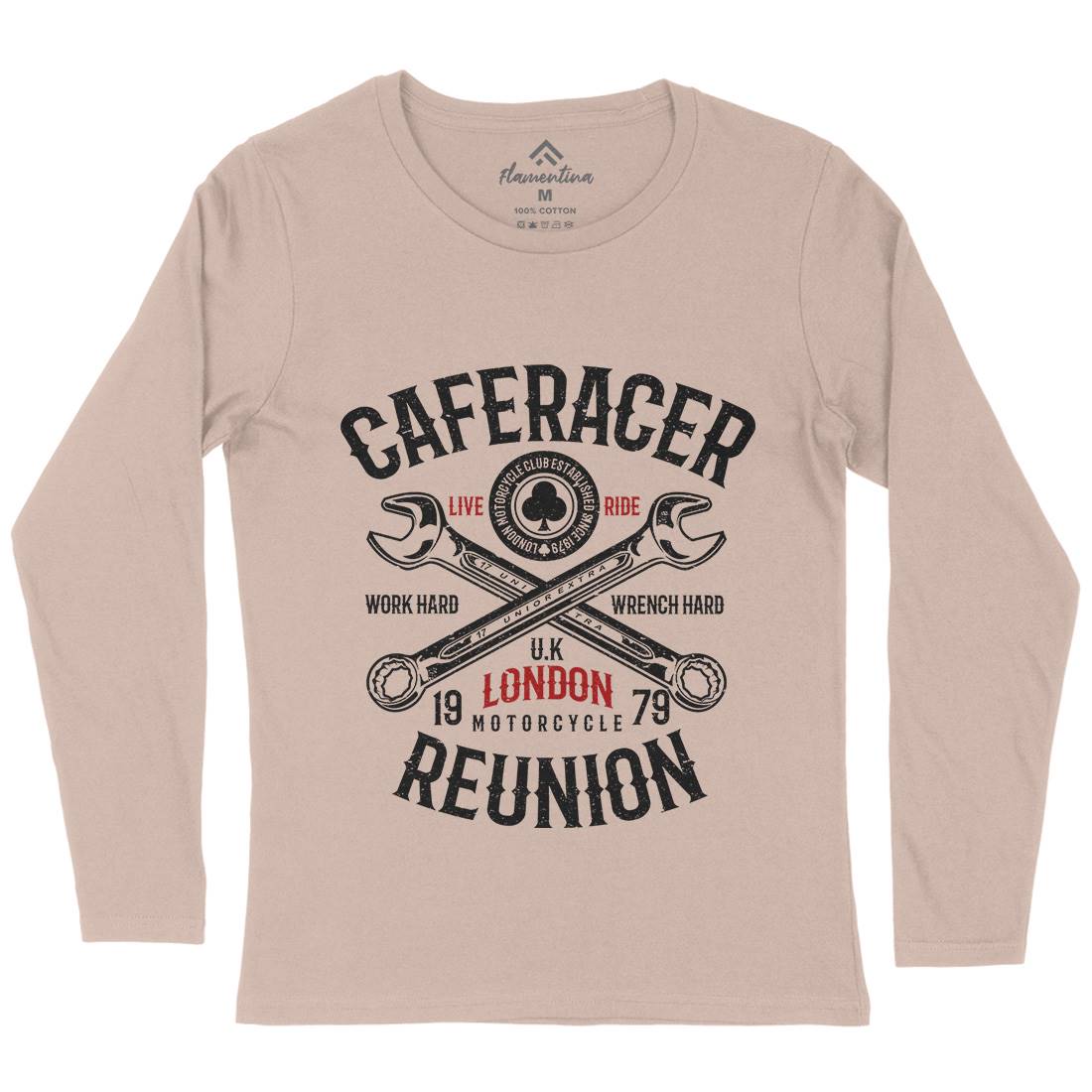 Caferacer Reunion Womens Long Sleeve T-Shirt Motorcycles A025