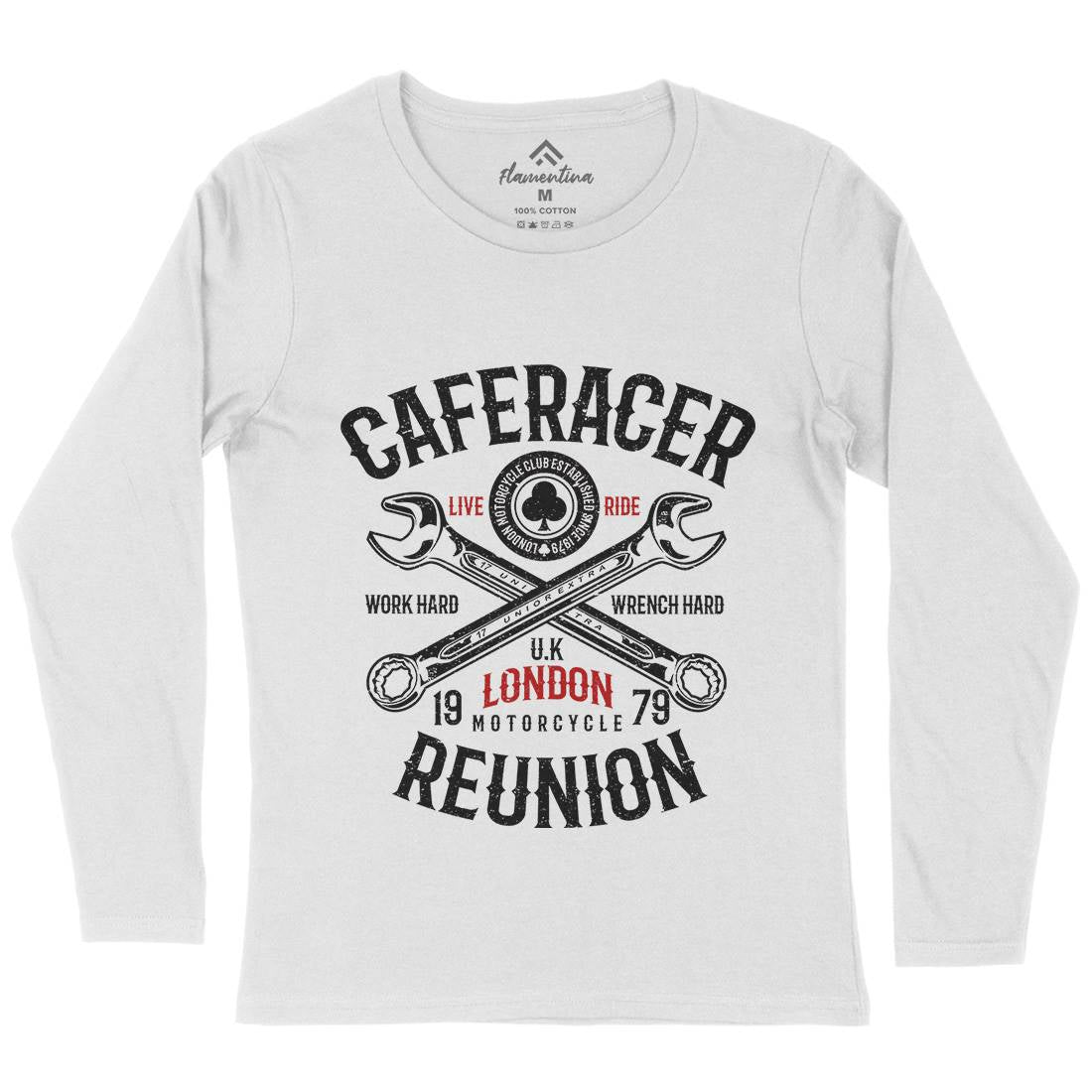 Caferacer Reunion Womens Long Sleeve T-Shirt Motorcycles A025
