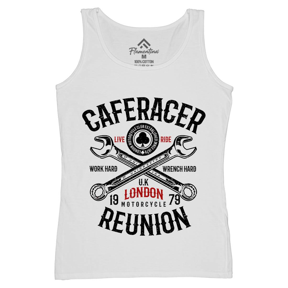 Caferacer Reunion Womens Organic Tank Top Vest Motorcycles A025
