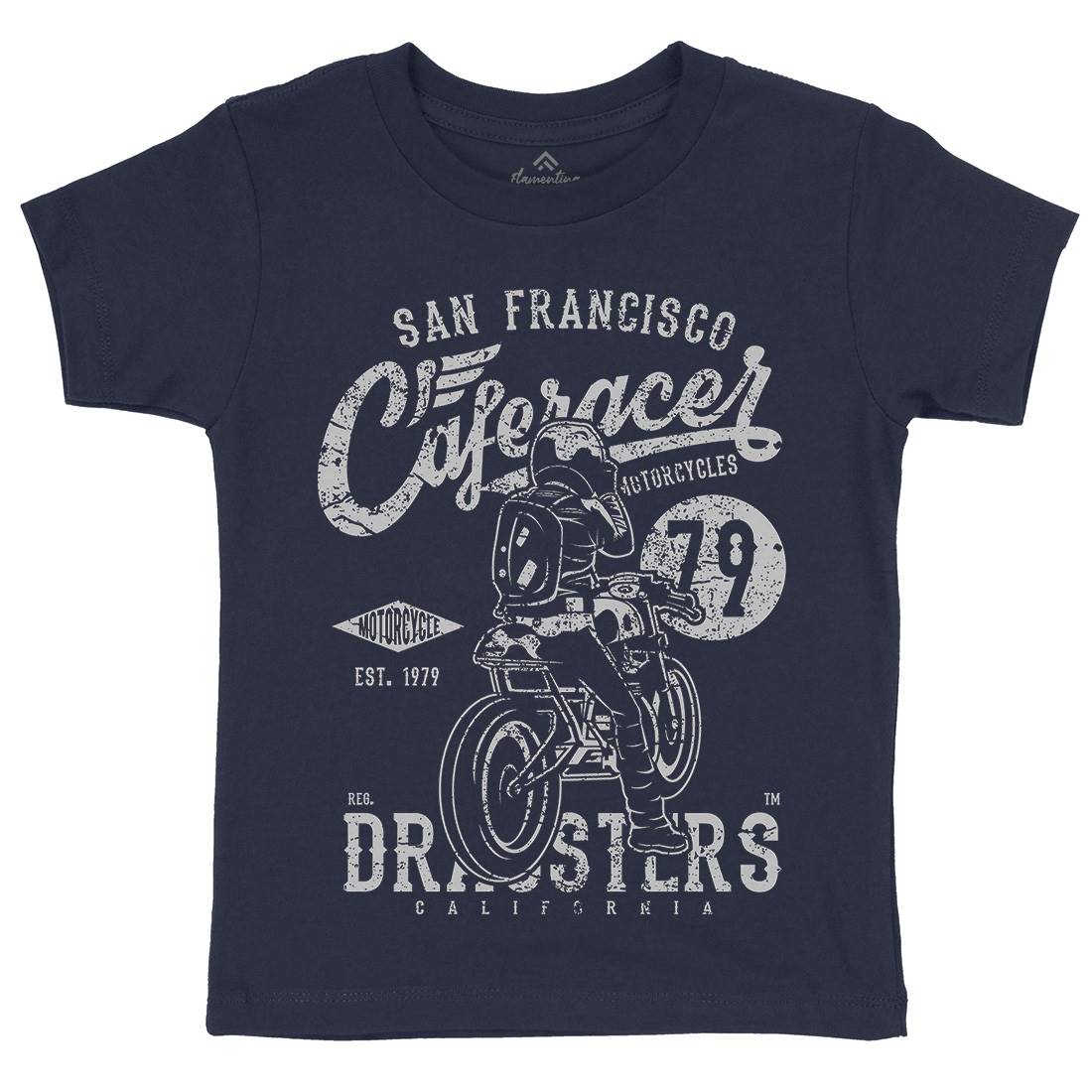 Caferacer 79 Kids Organic Crew Neck T-Shirt Motorcycles A026