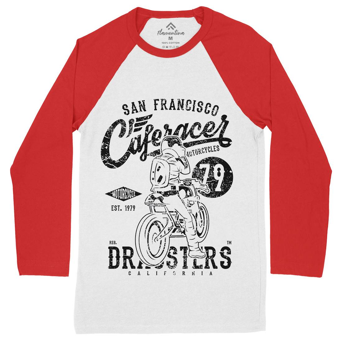 Caferacer 79 Mens Long Sleeve Baseball T-Shirt Motorcycles A026