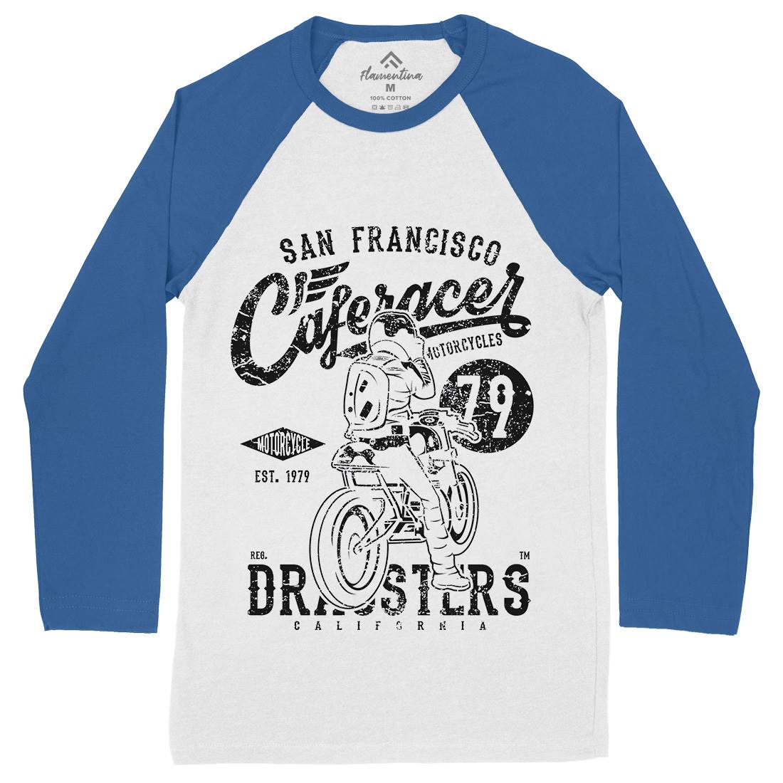 Caferacer 79 Mens Long Sleeve Baseball T-Shirt Motorcycles A026