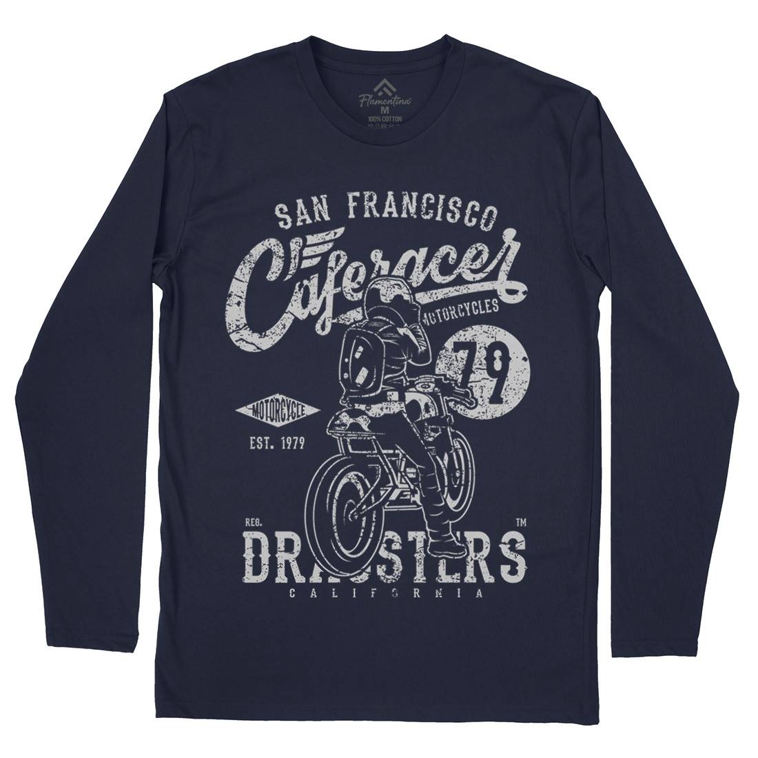 Caferacer 79 Mens Long Sleeve T-Shirt Motorcycles A026