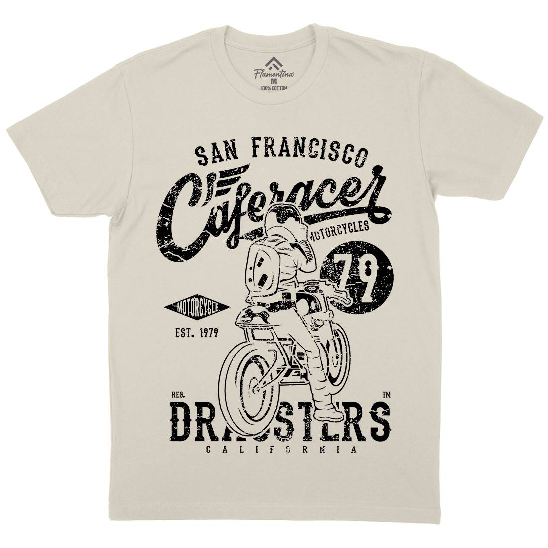 Caferacer 79 Mens Organic Crew Neck T-Shirt Motorcycles A026