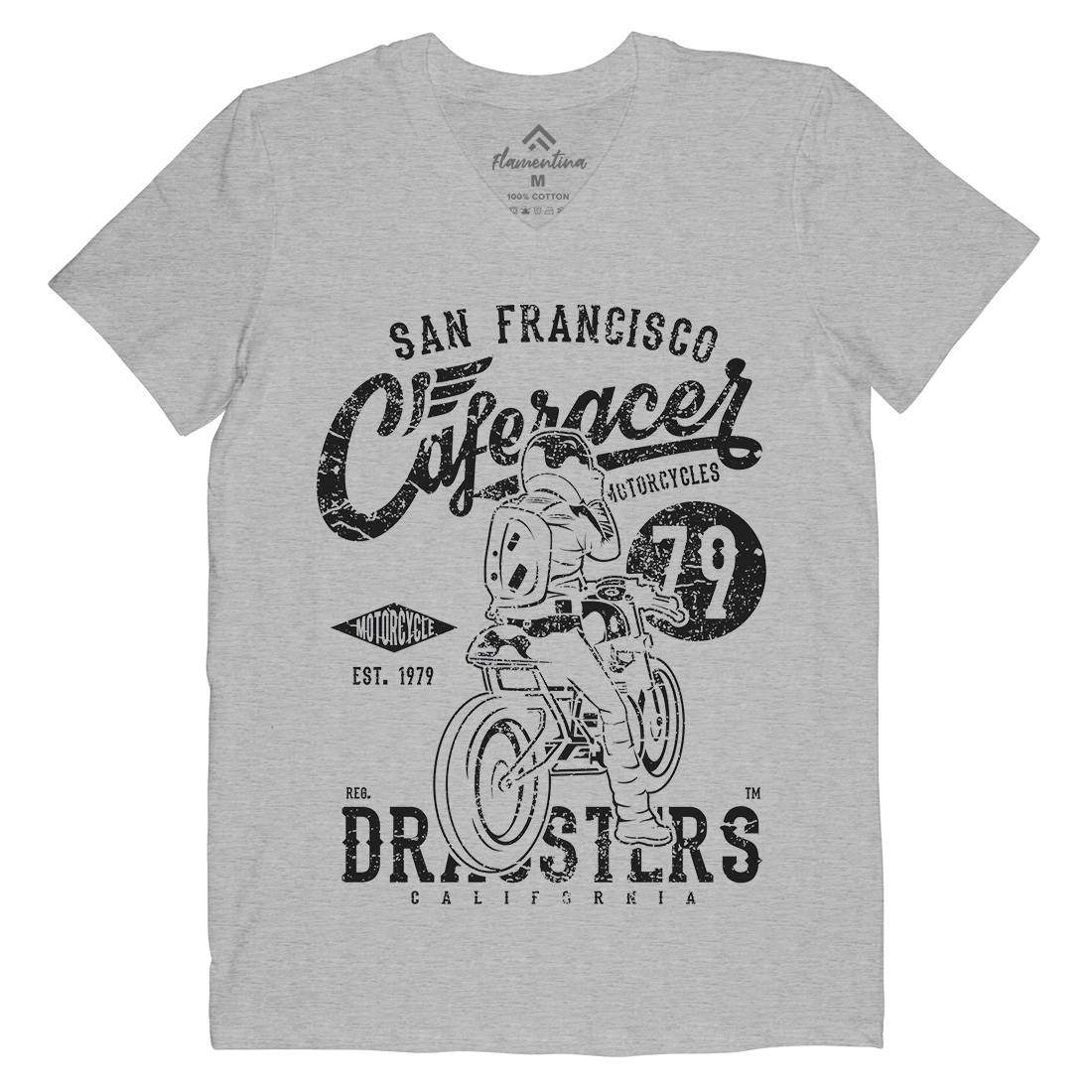 Caferacer 79 Mens V-Neck T-Shirt Motorcycles A026