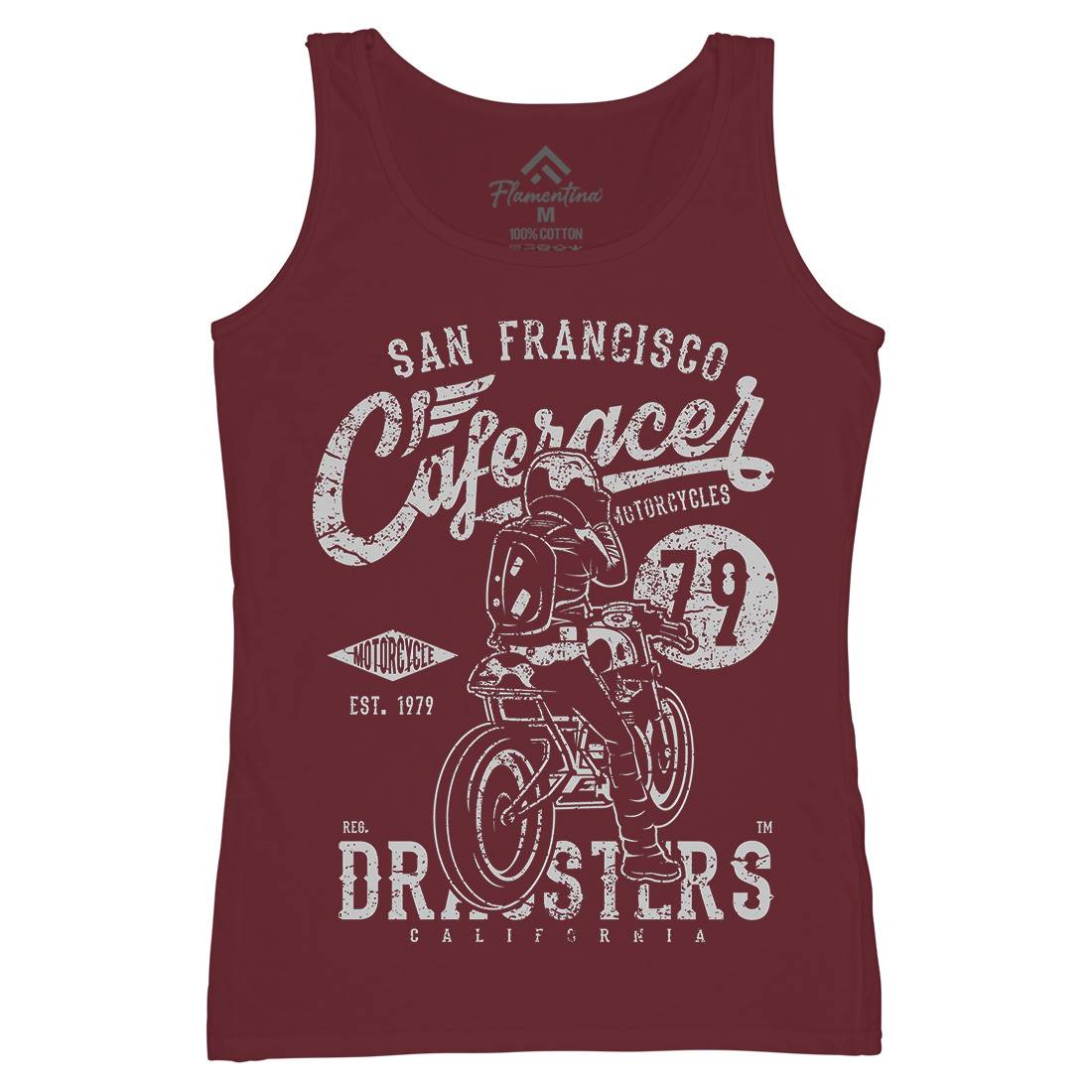 Caferacer 79 Womens Organic Tank Top Vest Motorcycles A026