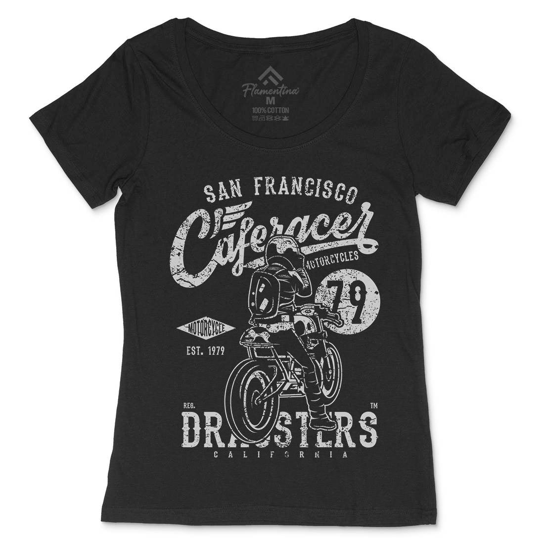 Caferacer 79 Womens Scoop Neck T-Shirt Motorcycles A026