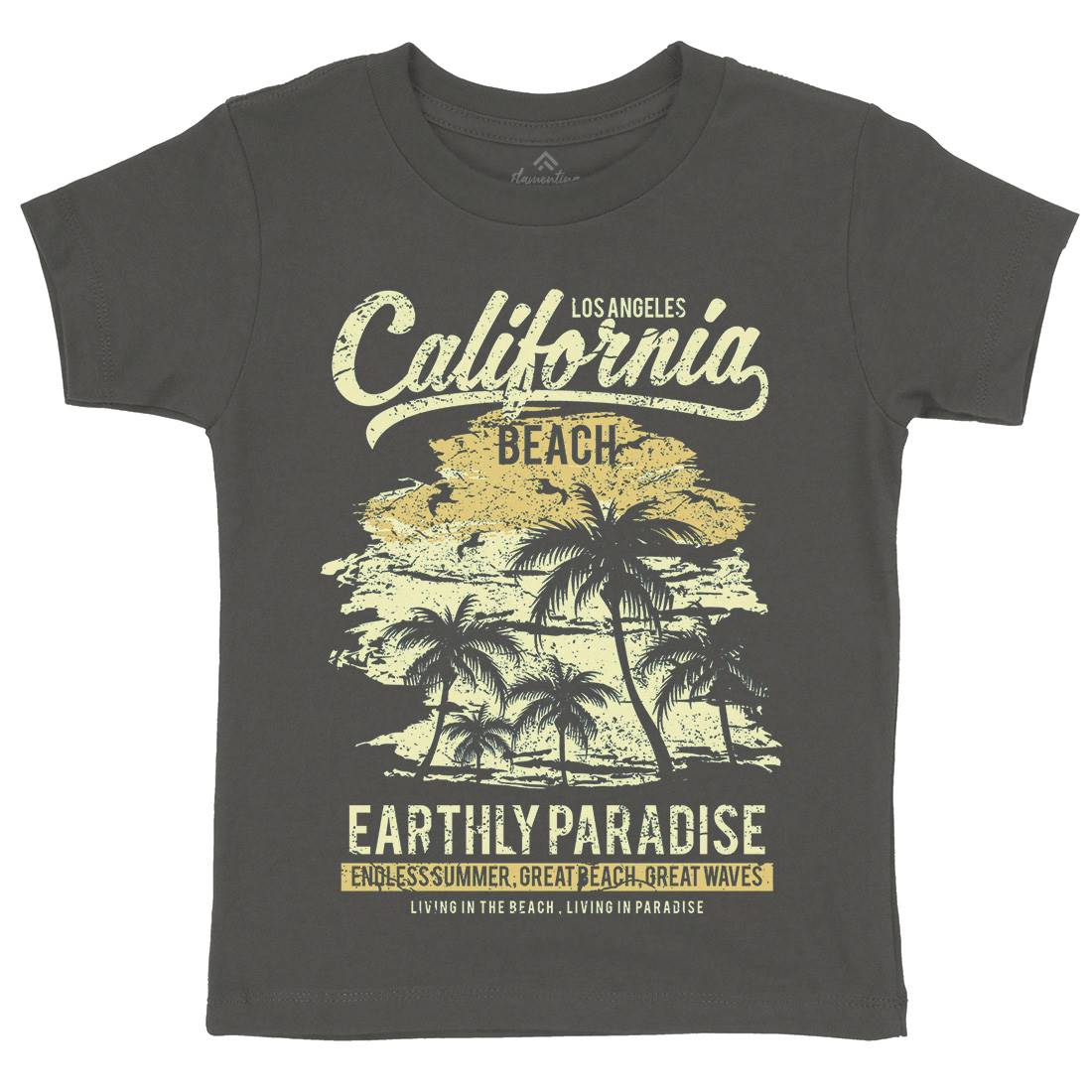 California Beach Kids Crew Neck T-Shirt Nature A027