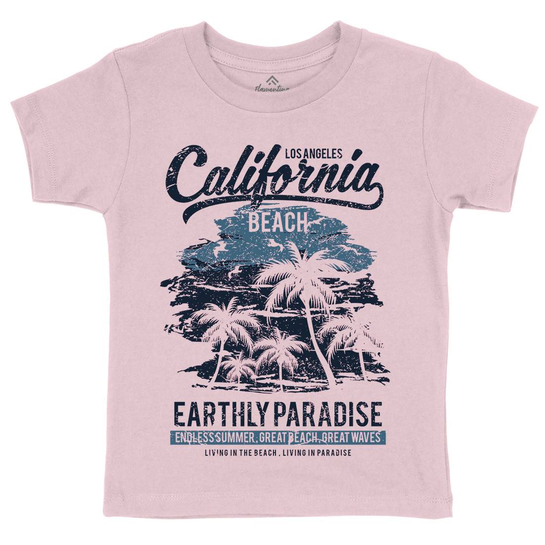 California Beach Kids Crew Neck T-Shirt Nature A027