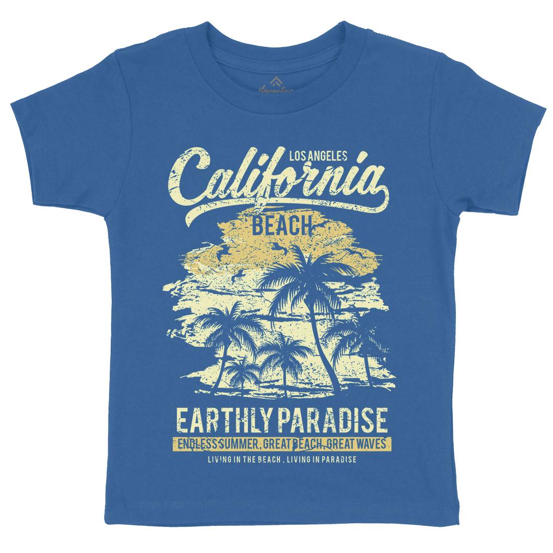California Beach Kids Organic Crew Neck T-Shirt Nature A027