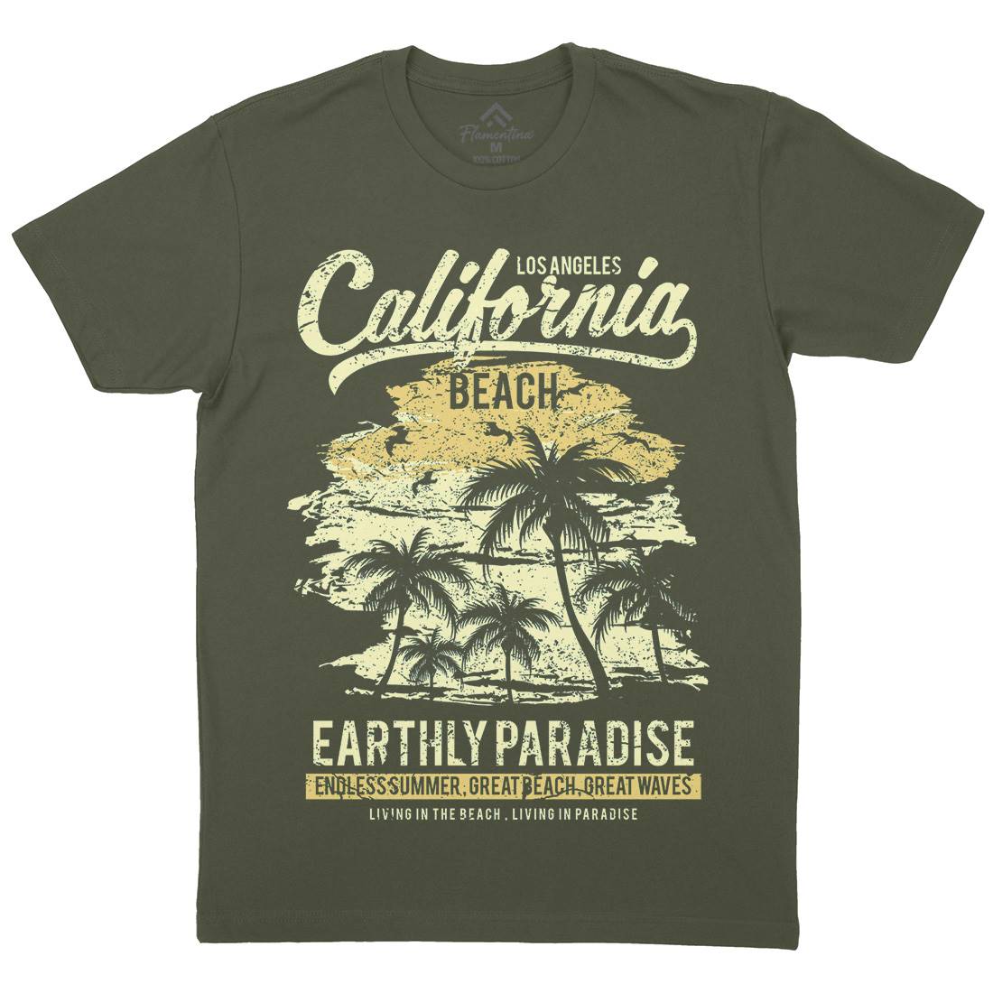 California Beach Mens Crew Neck T-Shirt Nature A027