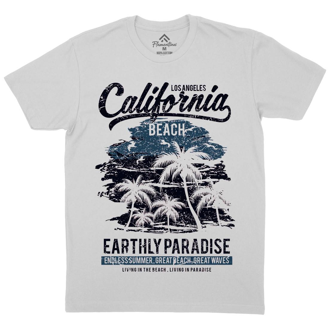California Beach Mens Crew Neck T-Shirt Nature A027