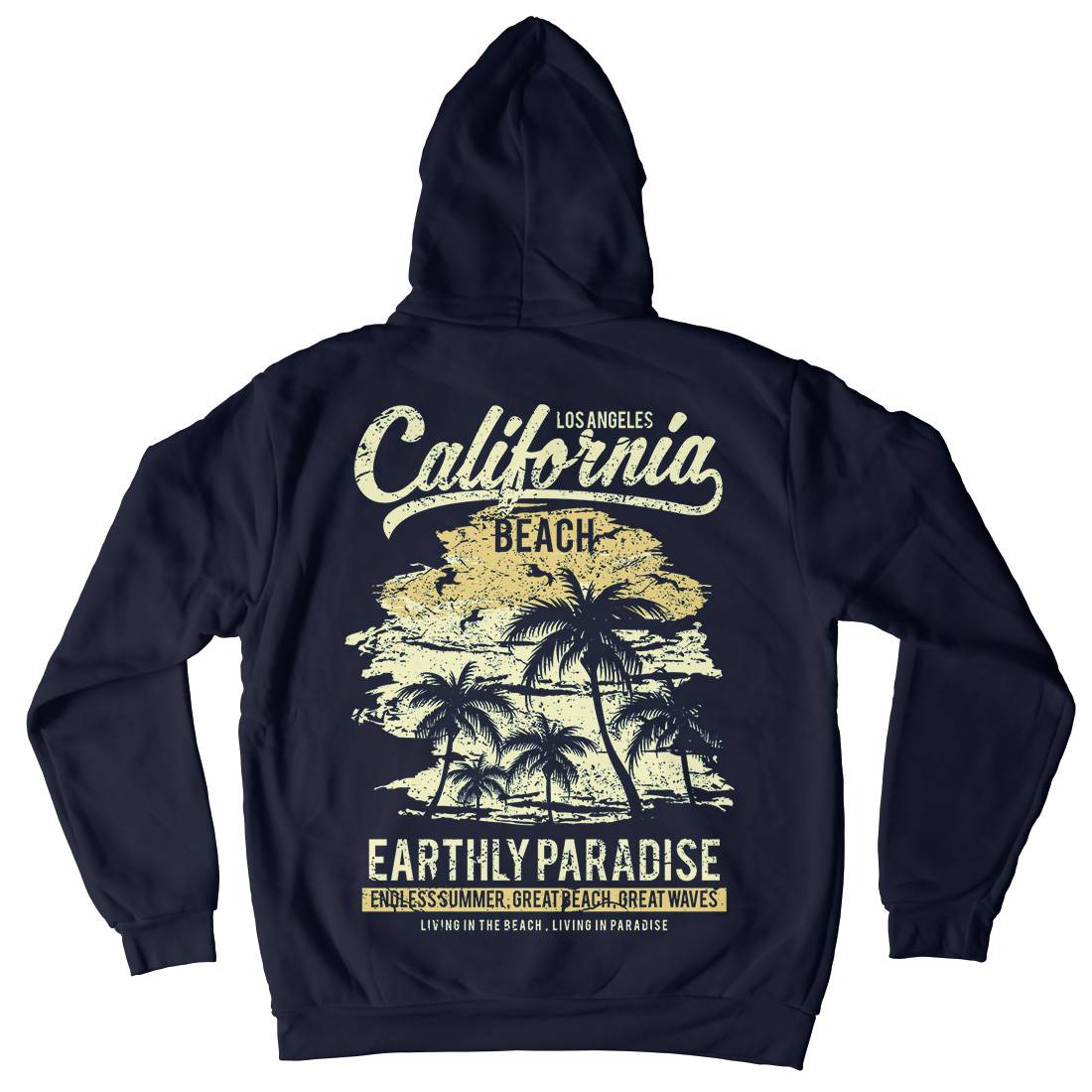 California Beach Mens Hoodie With Pocket Nature A027
