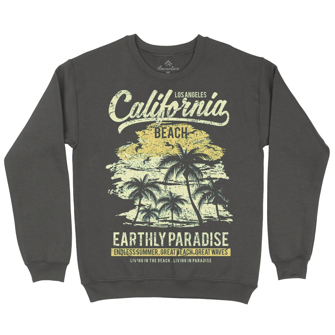 California Beach Mens Crew Neck Sweatshirt Nature A027