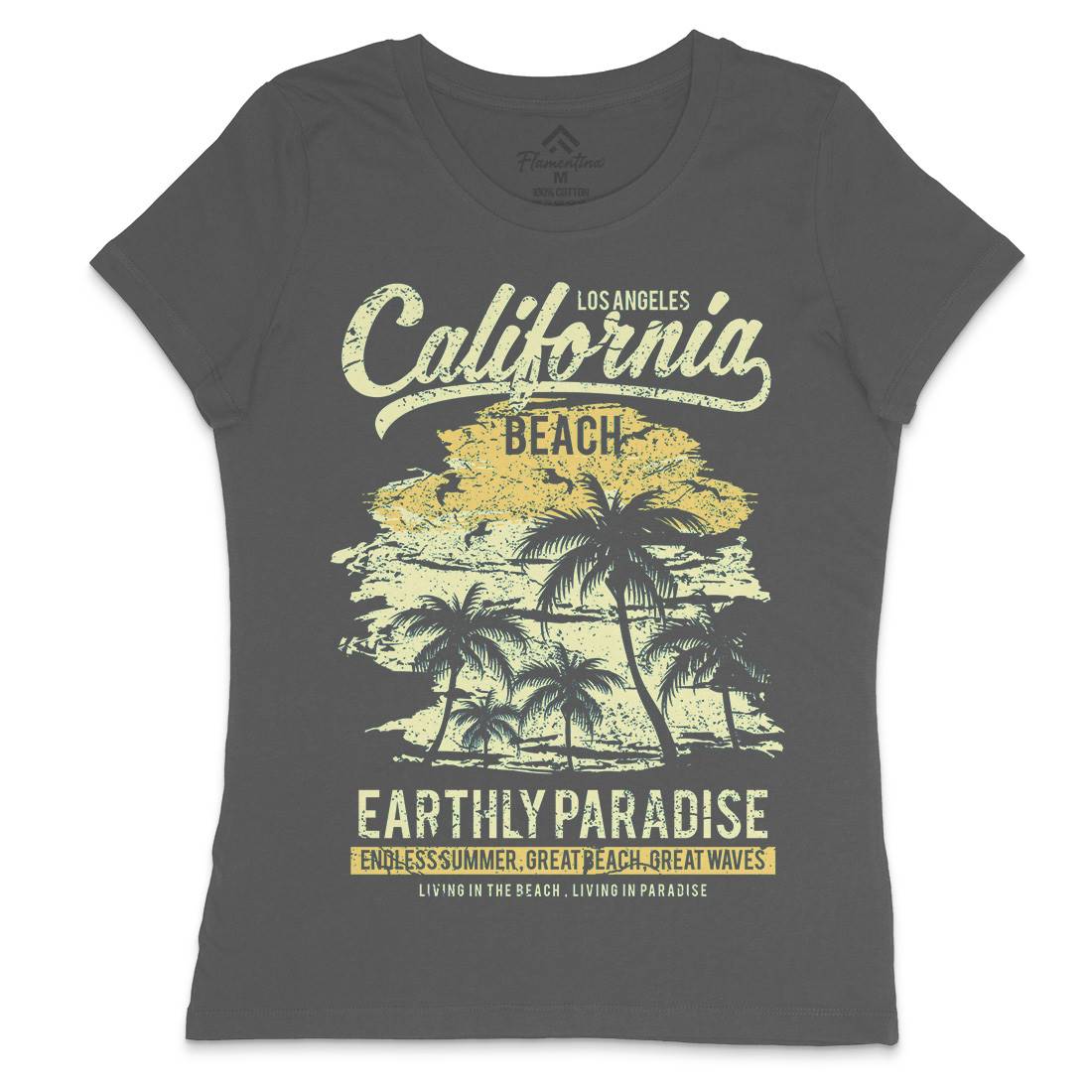 California Beach Womens Crew Neck T-Shirt Nature A027