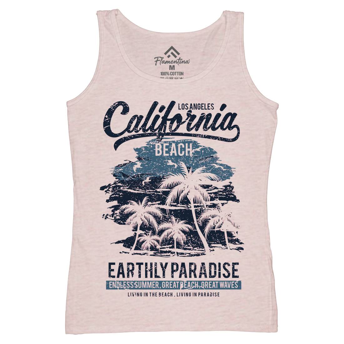 California Beach Womens Organic Tank Top Vest Nature A027