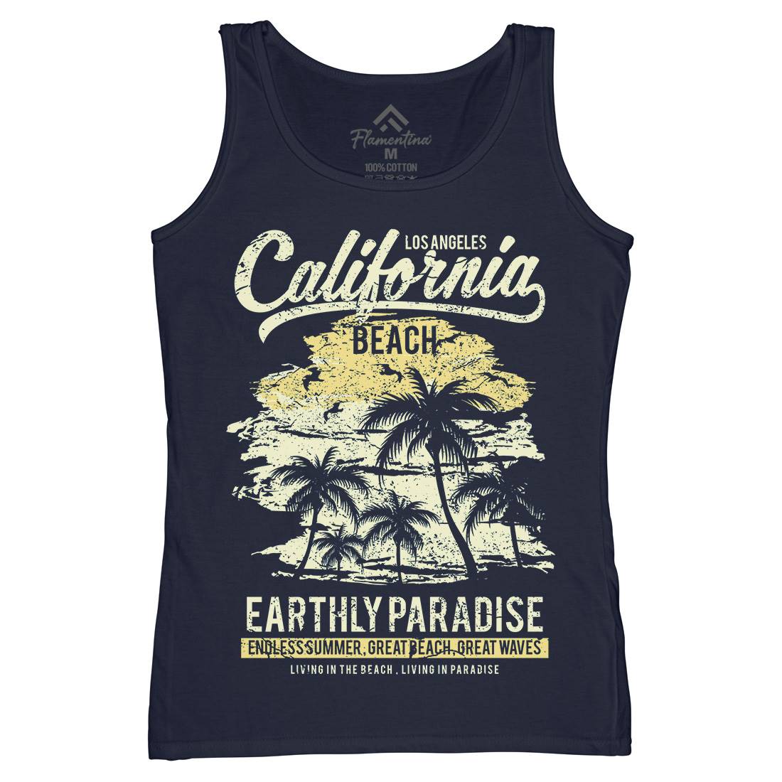 California Beach Womens Organic Tank Top Vest Nature A027