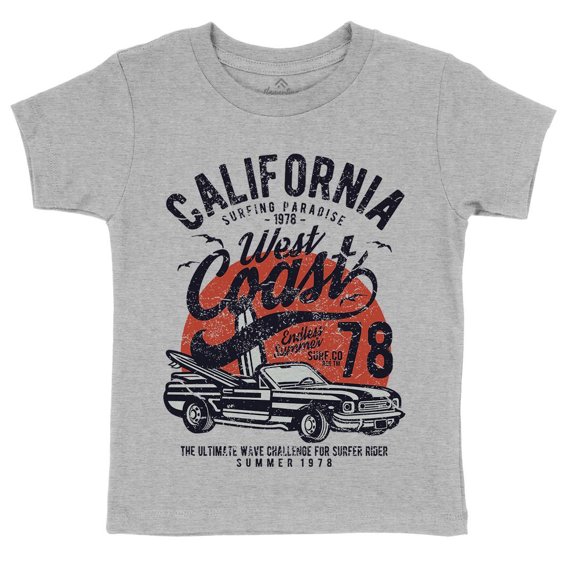 California West Coast Kids Organic Crew Neck T-Shirt Nature A028