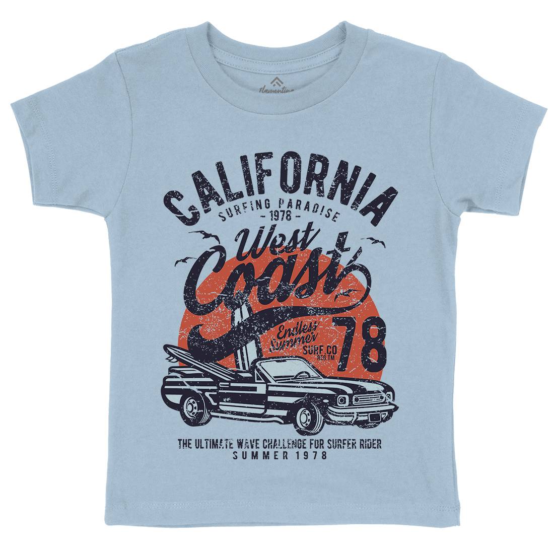 California West Coast Kids Crew Neck T-Shirt Nature A028