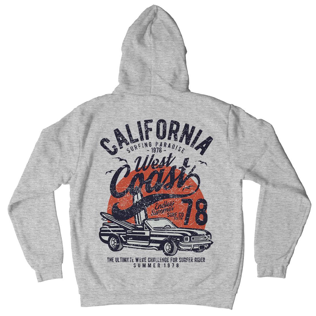 California West Coast Mens Hoodie With Pocket Nature A028