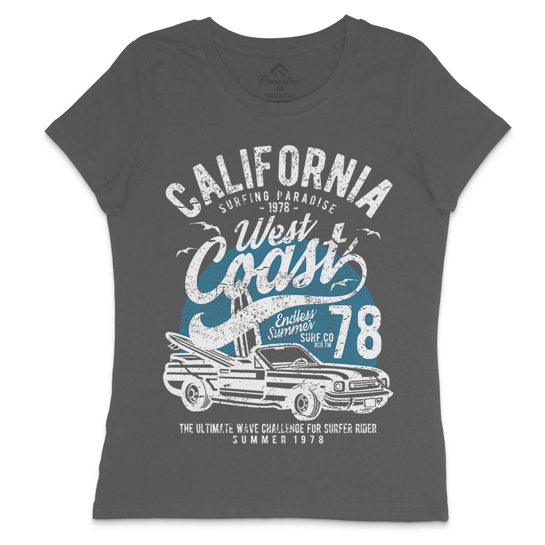 California West Coast Womens Crew Neck T-Shirt Nature A028