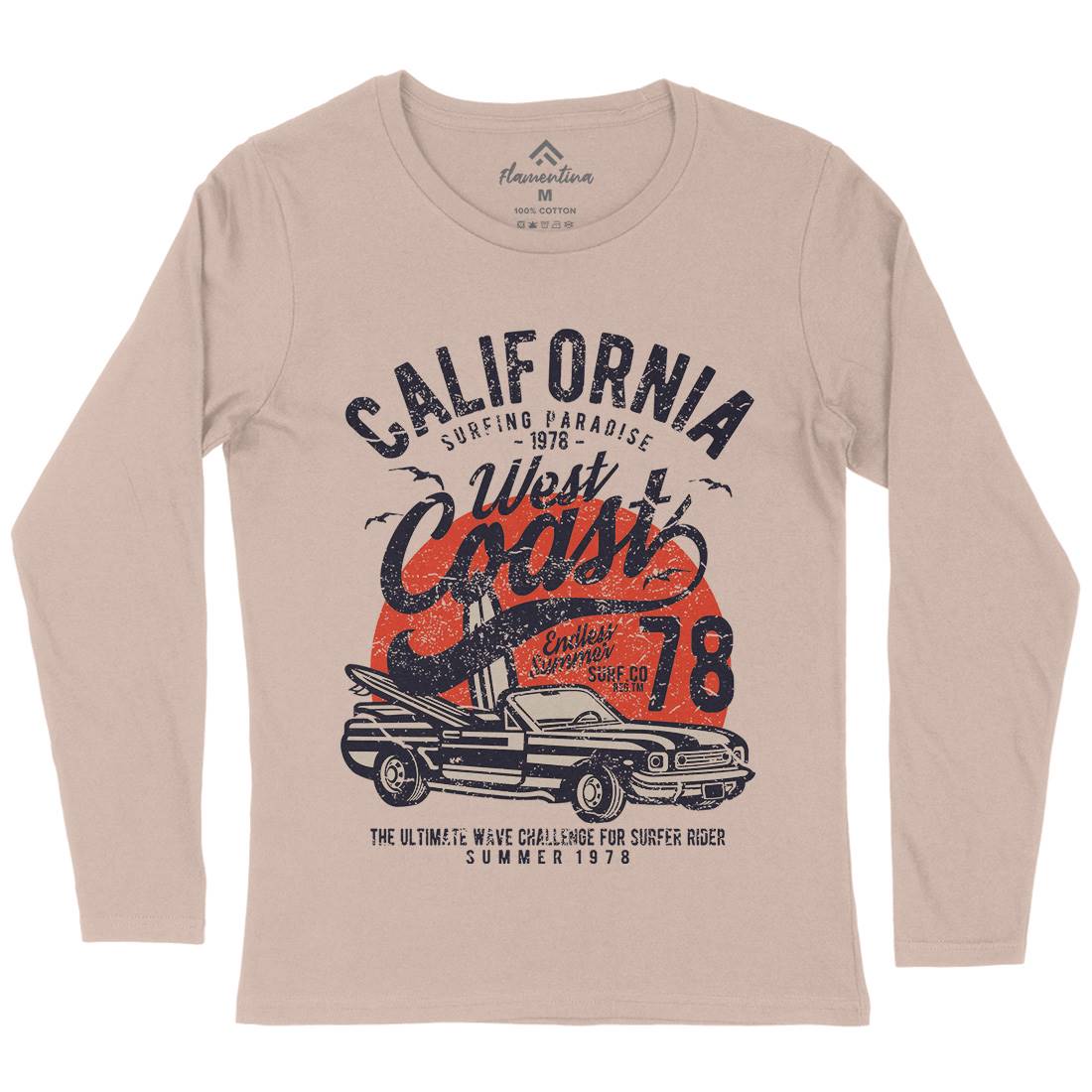 California West Coast Womens Long Sleeve T-Shirt Nature A028