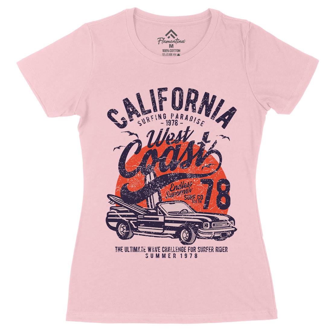California West Coast Womens Organic Crew Neck T-Shirt Nature A028