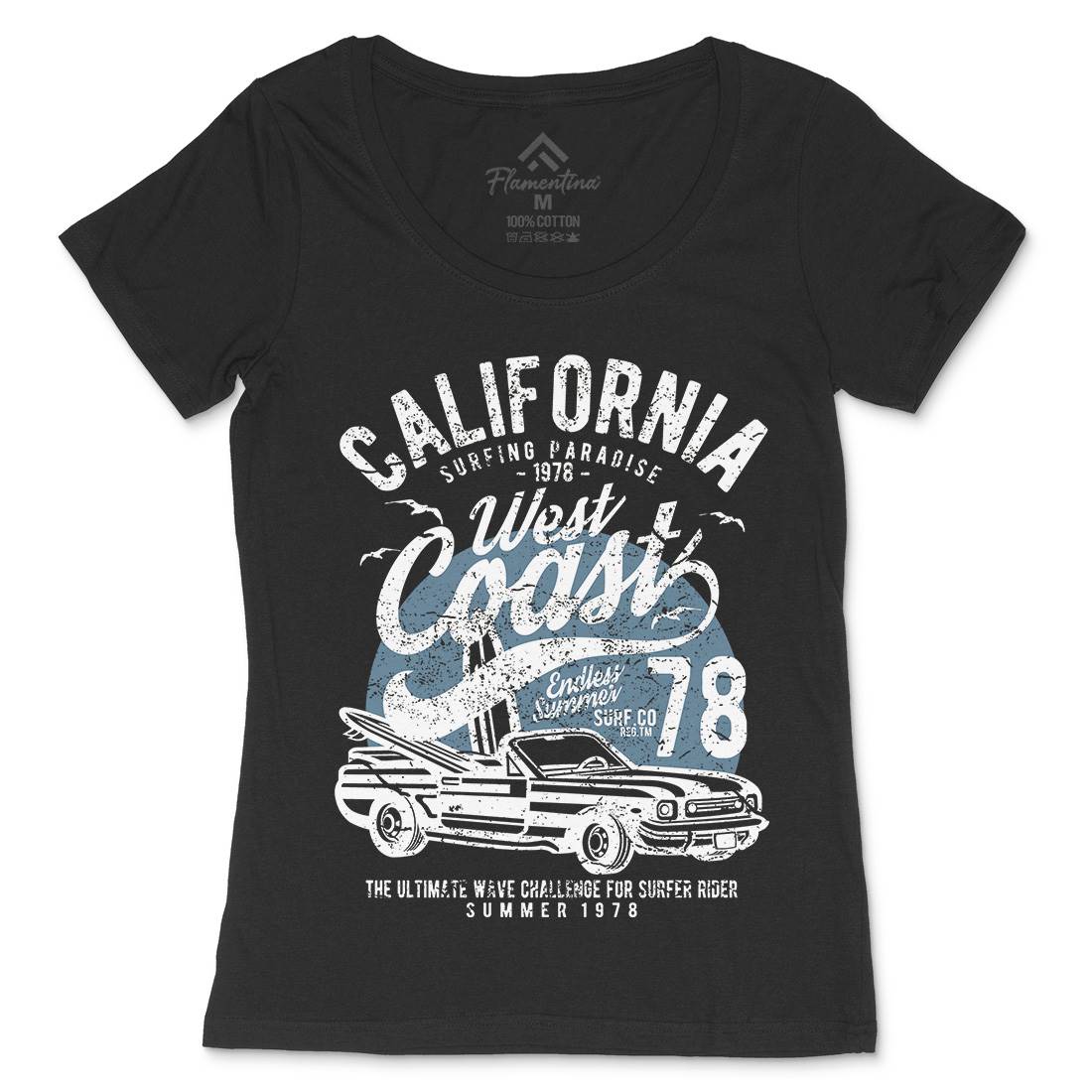 California West Coast Womens Scoop Neck T-Shirt Nature A028