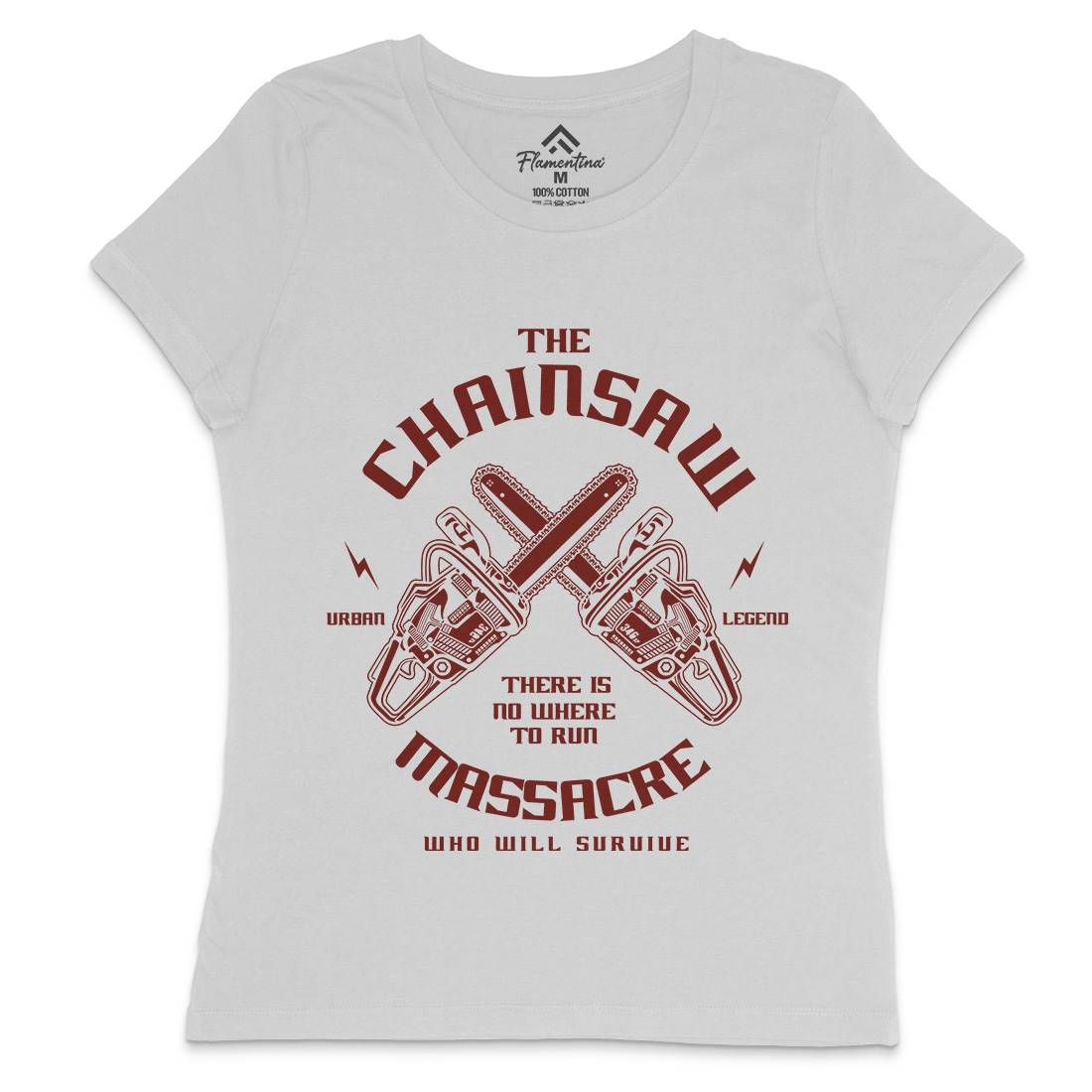 Chainsaw Womens Crew Neck T-Shirt Horror A029