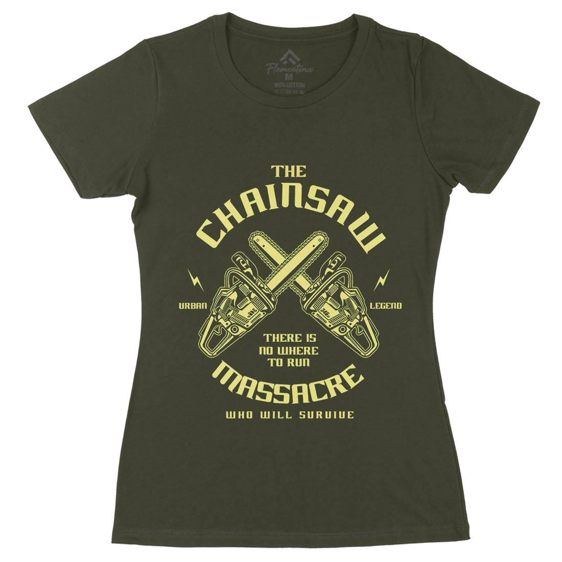 Chainsaw Womens Organic Crew Neck T-Shirt Horror A029