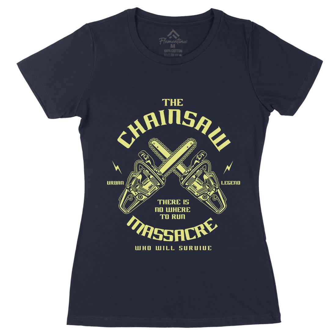 Chainsaw Womens Organic Crew Neck T-Shirt Horror A029