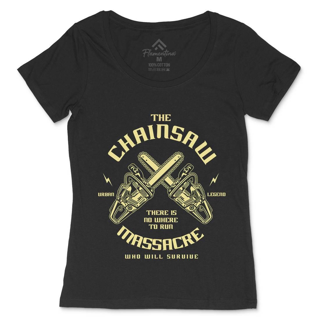 Chainsaw Womens Scoop Neck T-Shirt Horror A029