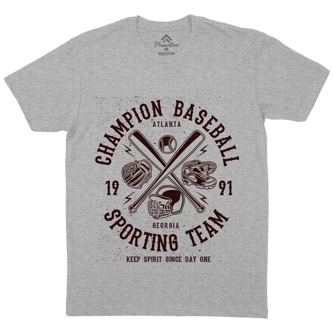Champion Baseball Mens Organic Crew Neck T-Shirt Sport A030