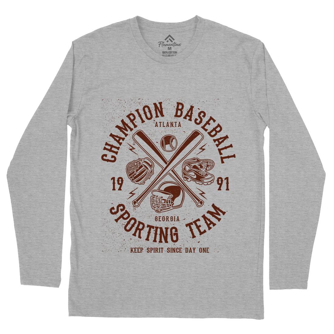 Champion Baseball Mens Long Sleeve T-Shirt Sport A030