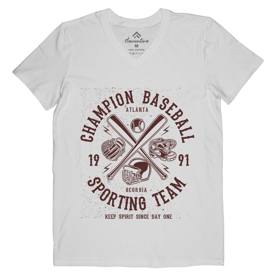 Champion Baseball Mens V-Neck T-Shirt Sport A030