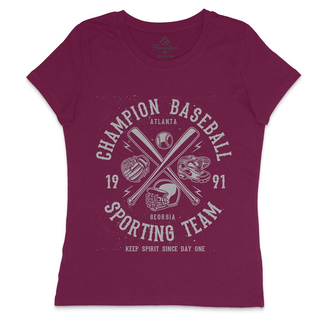 Champion Baseball Womens Crew Neck T-Shirt Sport A030