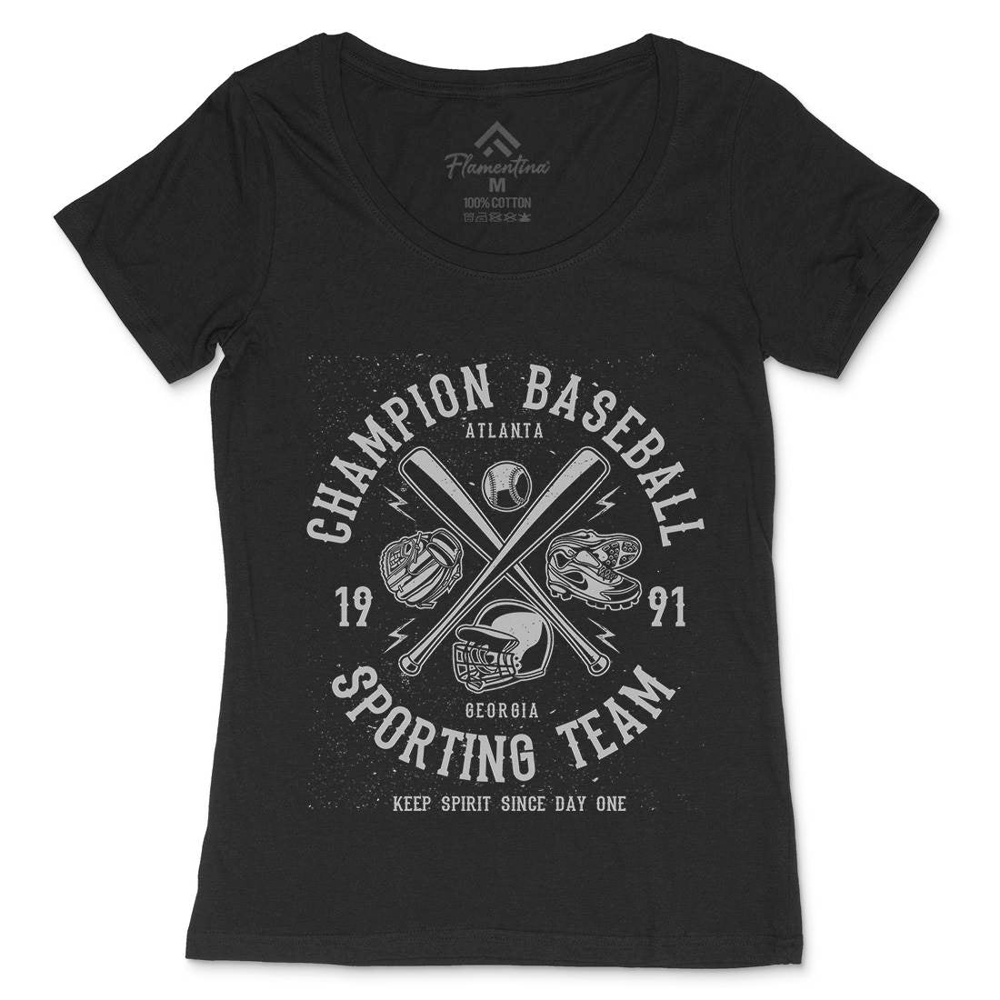 Champion Baseball Womens Scoop Neck T-Shirt Sport A030