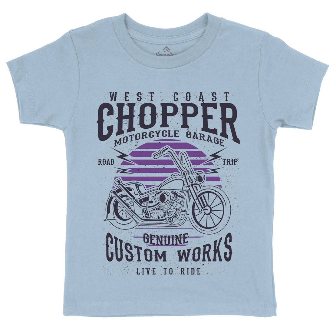 Chopper Kids Organic Crew Neck T-Shirt Motorcycles A032