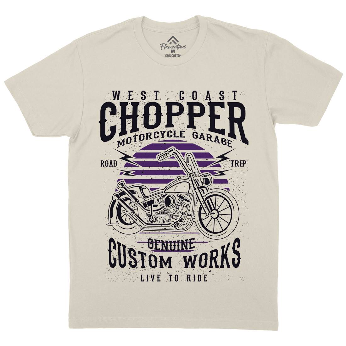 Chopper Mens Organic Crew Neck T-Shirt Motorcycles A032