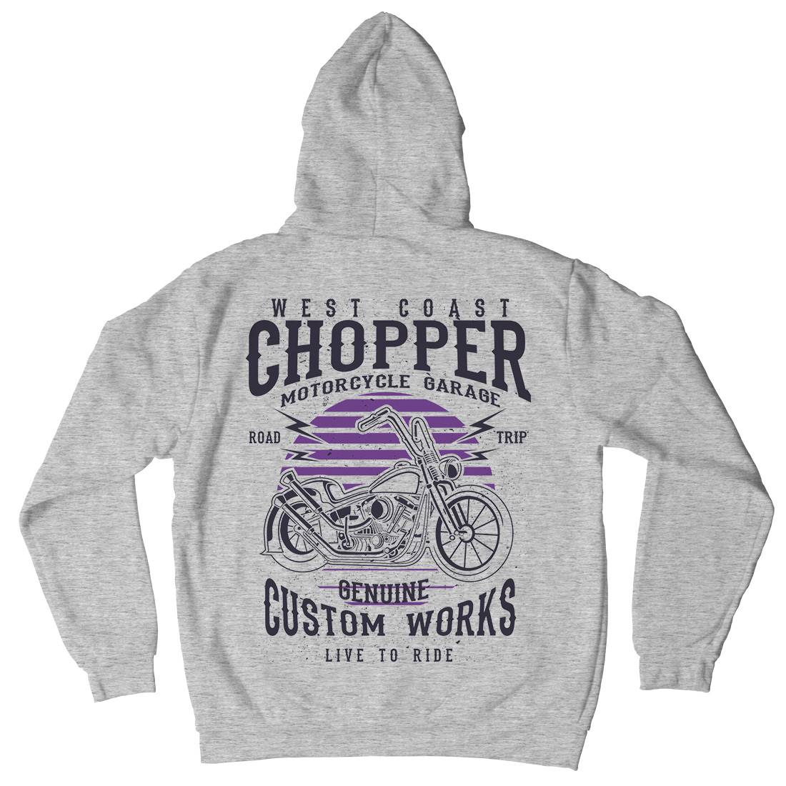 Chopper Mens Hoodie With Pocket Motorcycles A032