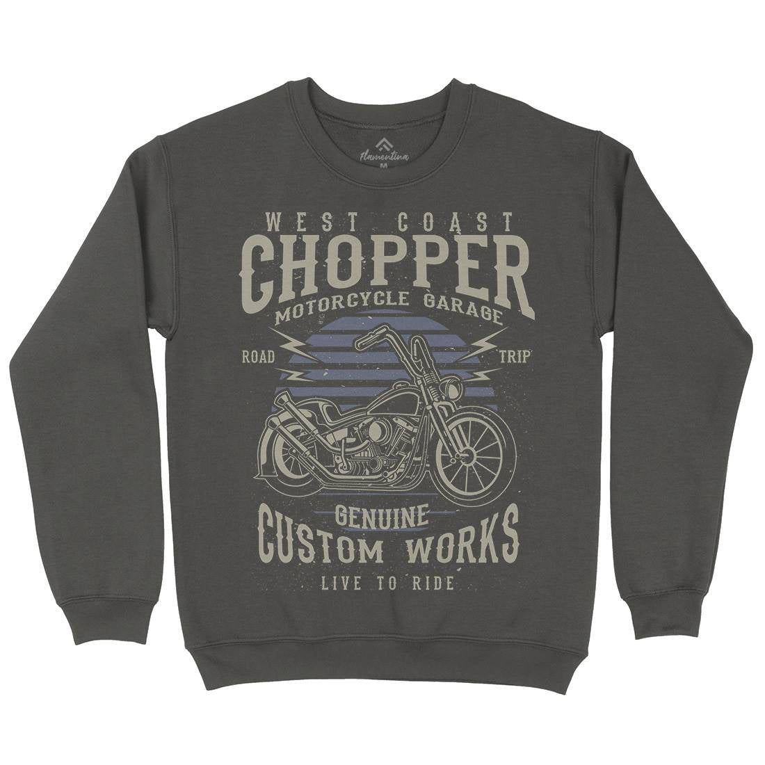 Chopper Mens Crew Neck Sweatshirt Motorcycles A032