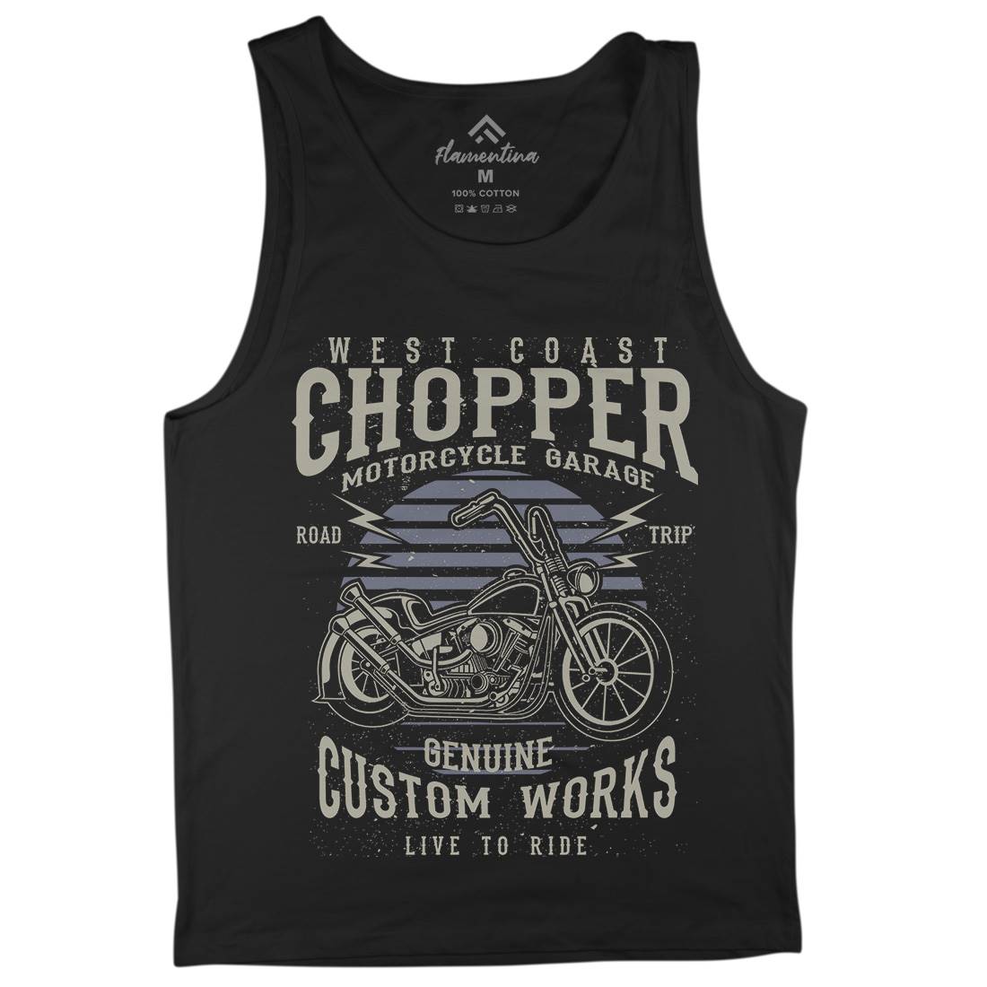 Chopper Mens Tank Top Vest Motorcycles A032
