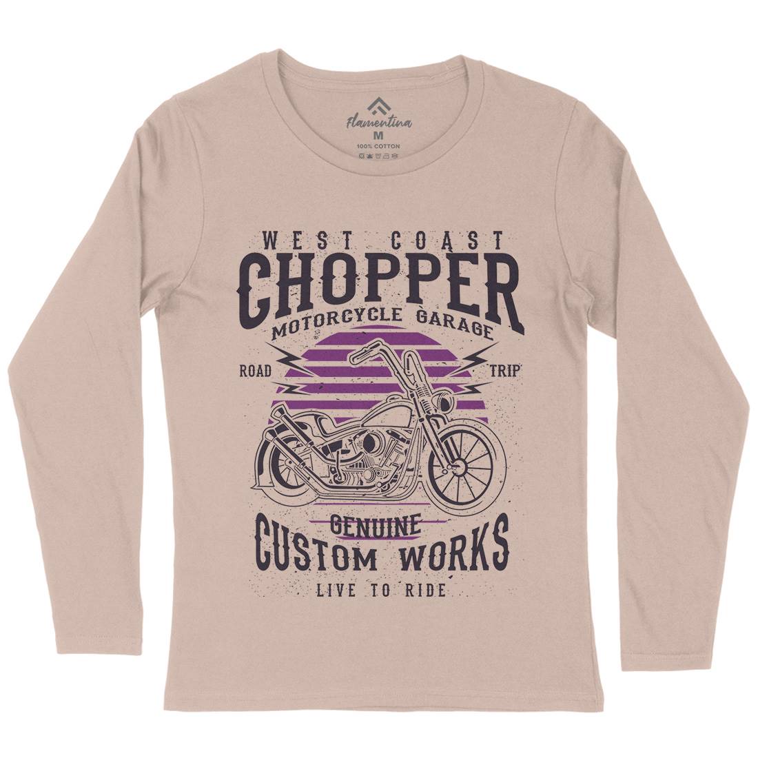 Chopper Womens Long Sleeve T-Shirt Motorcycles A032
